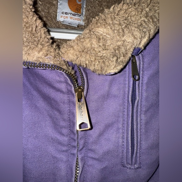 Carhartt Women's Sherpa Lined Sandstone Canyon Jacket Zip Front Purple Size XL - Picture 11 of 11